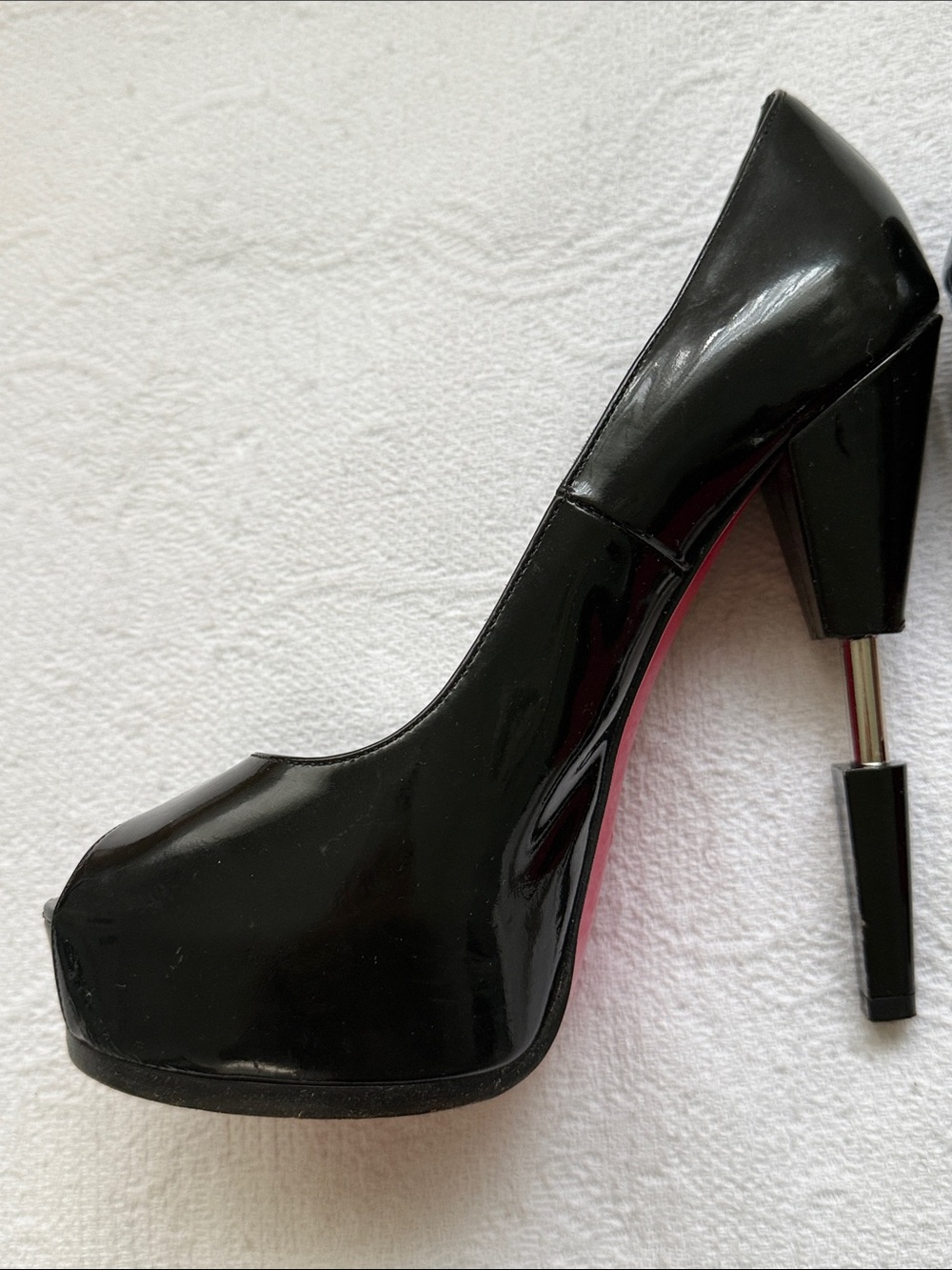 Ruthie Davis Black Patent Platform Pumps w Pink Sole size 9 EUR 39